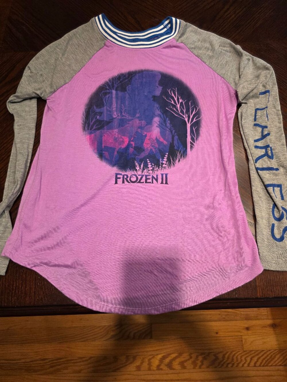 Disney FROZEN 2 Shirt Long Sleeve Fearless Purple T Shirt Womens XS